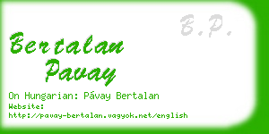 bertalan pavay business card